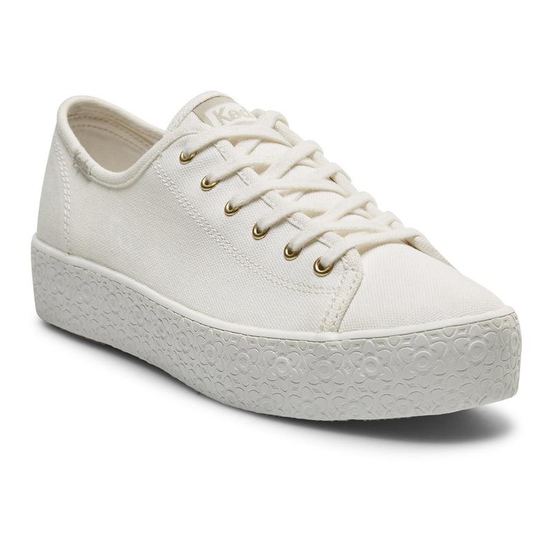 Keds Triple Kick Canvas Emboss Foxing Snow Naisten Platform Sneakers Valkoinen | TVGW94876