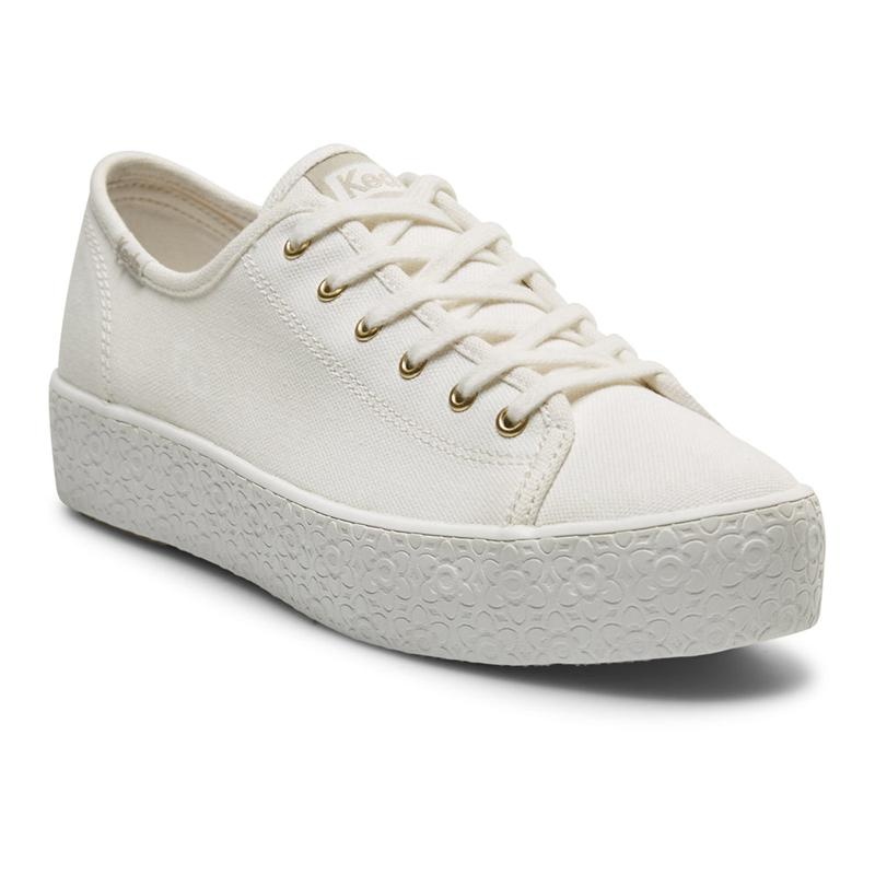 Keds Triple Kick Canvas Emboss Foxing Snow Naisten Canvas Valkoinen | EYUX58612