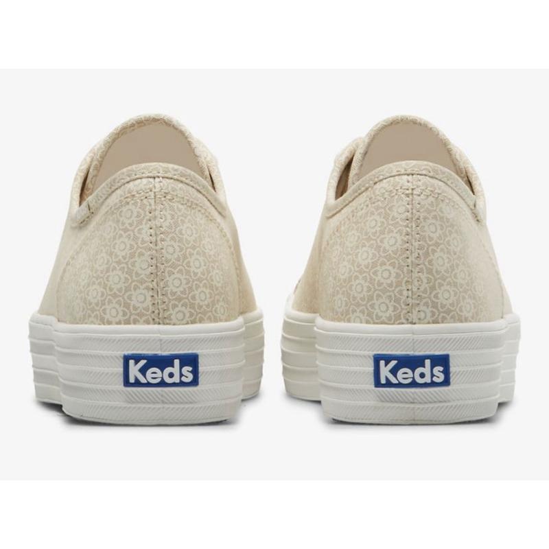 Keds Triple Kick Canvas Floral Print Naisten Lace Ups Valkoinen | ZTHN10826