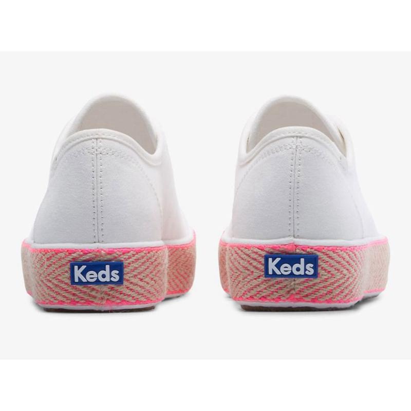 Keds Triple Kick Canvas Jute Foxing Naisten Platform Sneakers Valkoinen Pinkki | BUNE54703