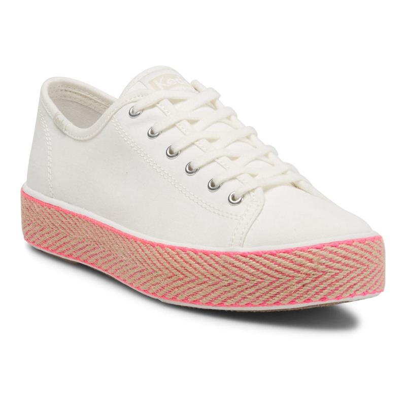 Keds Triple Kick Canvas Jute Foxing Naisten Canvas Pinkki | VPMY52743