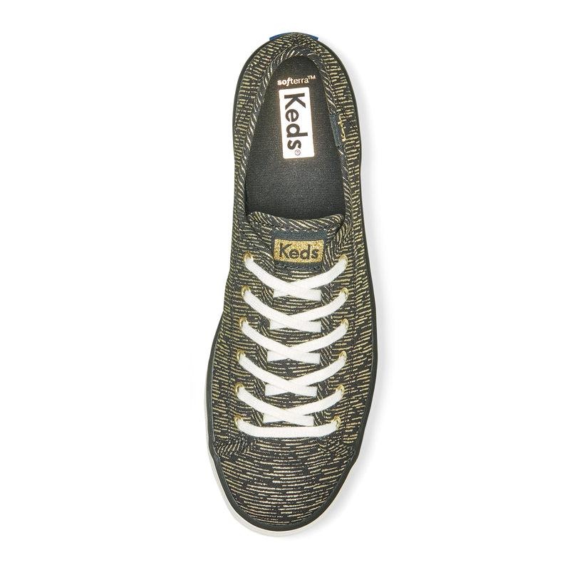 Keds Triple Kick Canvas Lines Print Naisten Platform Sneakers Black/Gold | BXAL68472