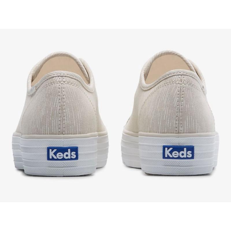 Keds Triple Kick Canvas Lines Print Naisten Platform Sneakers Hopea | ZJXK40138