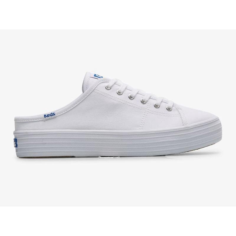 Keds Triple Kick Mule Canvas Naisten Mokkasiinit Valkoinen | DXCY42915