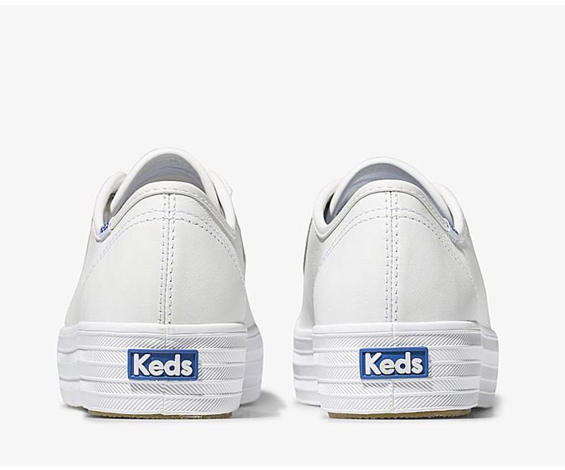 Keds Triple Kick Nahkaiset Naisten Leather Sneakers Valkoinen | NIRT09287