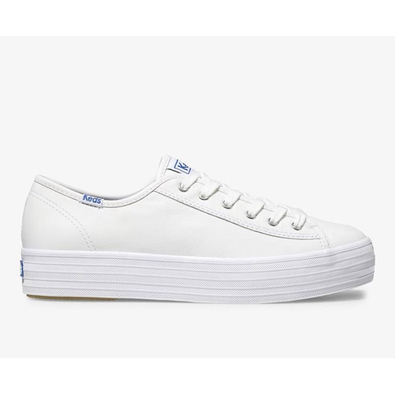 Keds Triple Kick Nahkaiset Naisten Platform Sneakers Valkoinen | BHQI23097