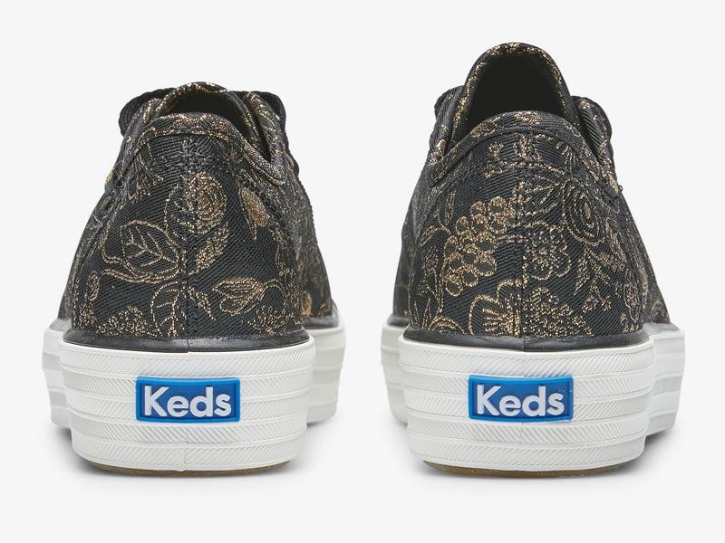 Keds Triple Kick Rifle Paper Co. Colette Jacquard Naisten Prints Mustat | LNBD26531