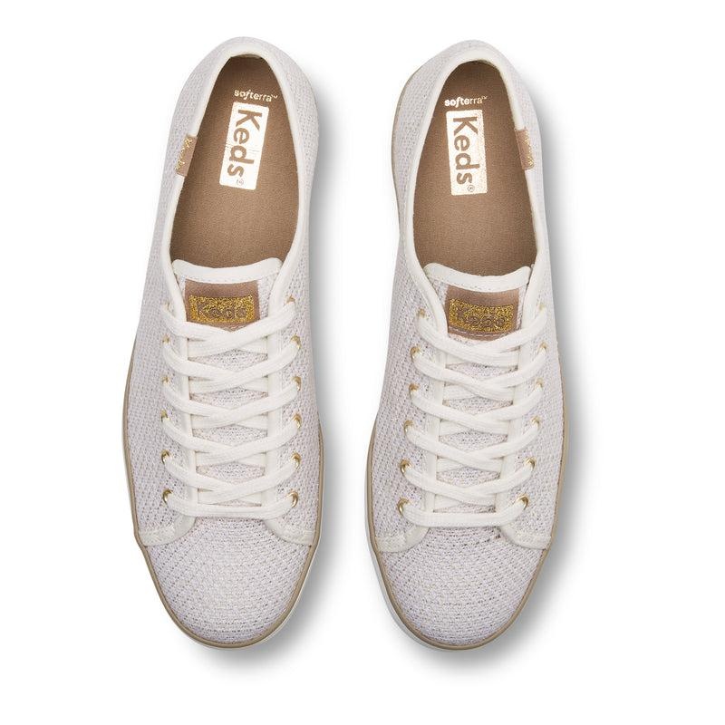 Keds Triple Kick Woven Cream Canvas Naisten Platform Sneakers Cream/Gold | BKZD91342