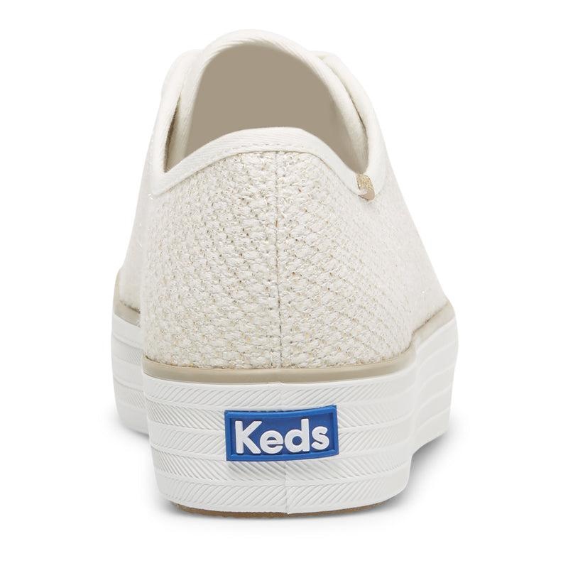 Keds Triple Kick Woven Cream Canvas Naisten Platform Sneakers Cream/Gold | BKZD91342