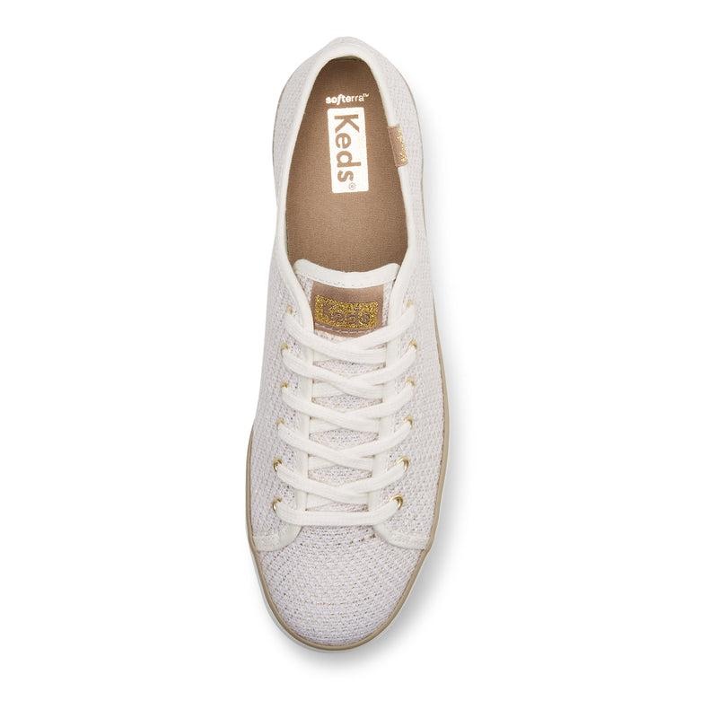 Keds Triple Kick Woven Cream Canvas Naisten Platform Sneakers Cream/Gold | BKZD91342