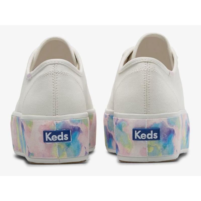 Keds Triple Up Abstract Floral Foxing Naisten Platform Sneakers Valkoinen Monivärinen | QMBS87906