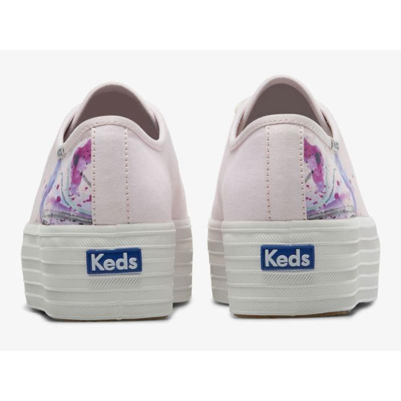 Keds Triple Up Canvas Painterly Floral Naisten Platform Sneakers Vaaleanpinkki | WCLY41708