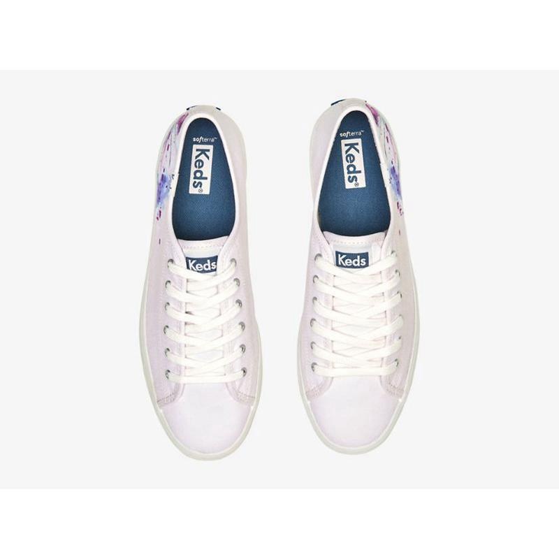 Keds Triple Up Canvas Painterly Floral Naisten Lace Ups Vaaleanpinkki | UECJ14762