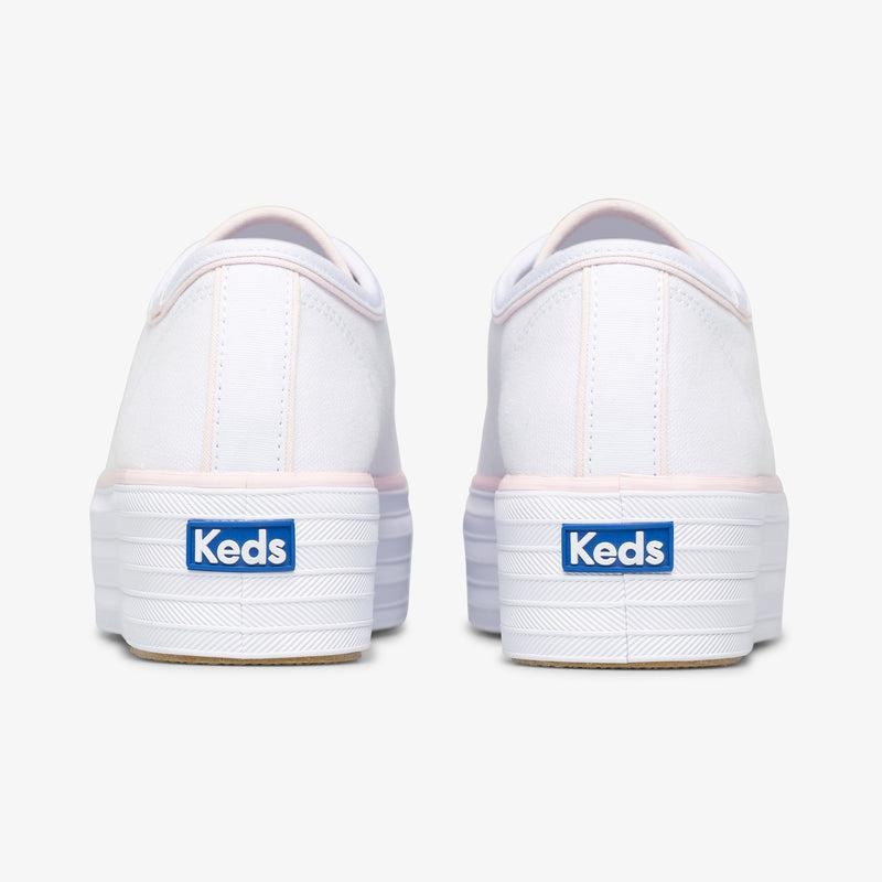 Keds Triple Up Hits/Pink Canvas Naisten Canvas White/Pink | QWYH01952