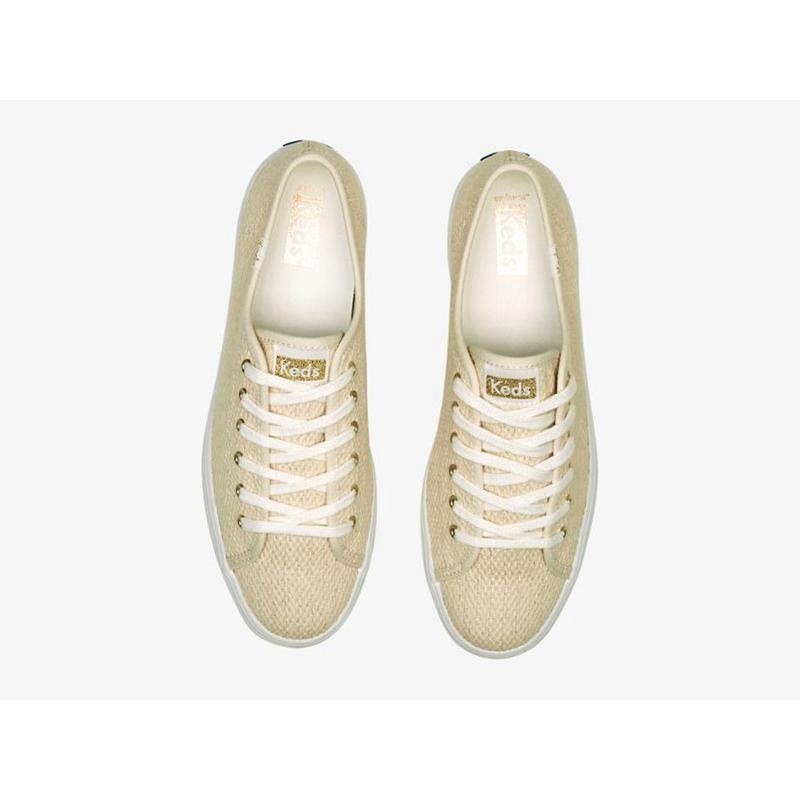 Keds Triple Up Metallic Woven Naisten Lace Ups Kultaiset | XBJD49735