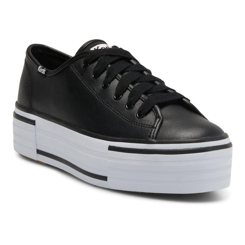 Keds Triple Up Nahkaiset Bumper Foxing Naisten Leather Sneakers Black/White | SNRD27109