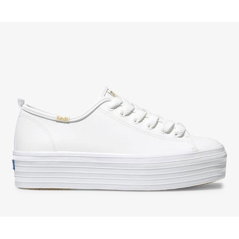 Keds Triple Up Nahkaiset Naisten Lace Ups Valkoinen | TPIL72098