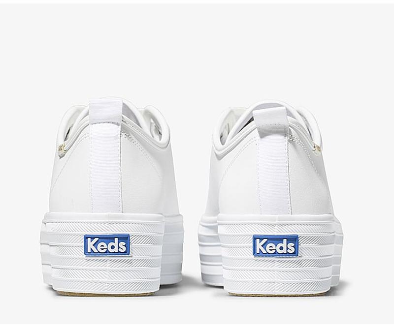 Keds Triple Up Nahkaiset Naisten Leather Sneakers Valkoinen | IMTQ82576