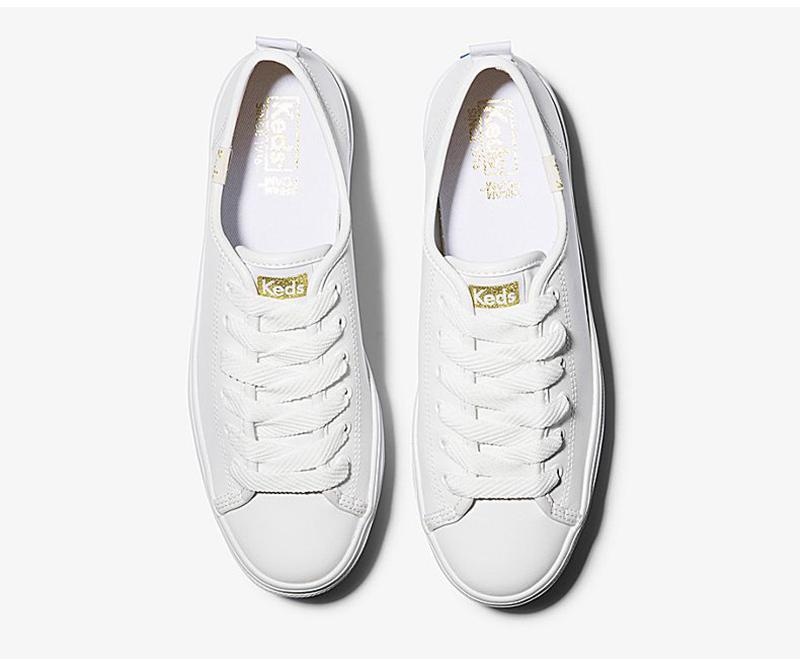 Keds Triple Up Nahkaiset Naisten Leather Sneakers Valkoinen | IMTQ82576