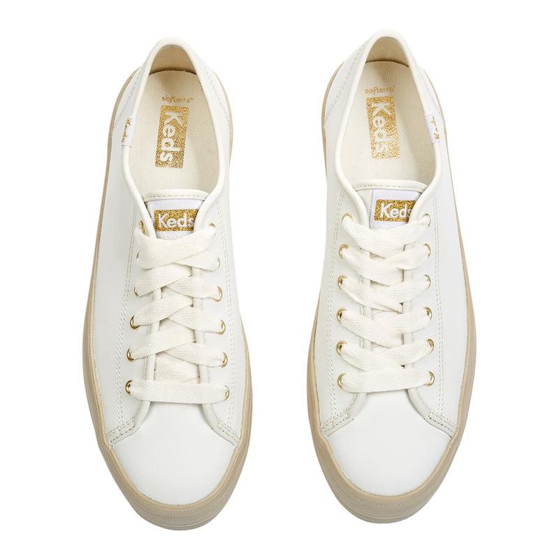 Keds Triple Up Nahkaiset Shine Foxing Naisten Platform Sneakers Valkoinen | FVHK75493