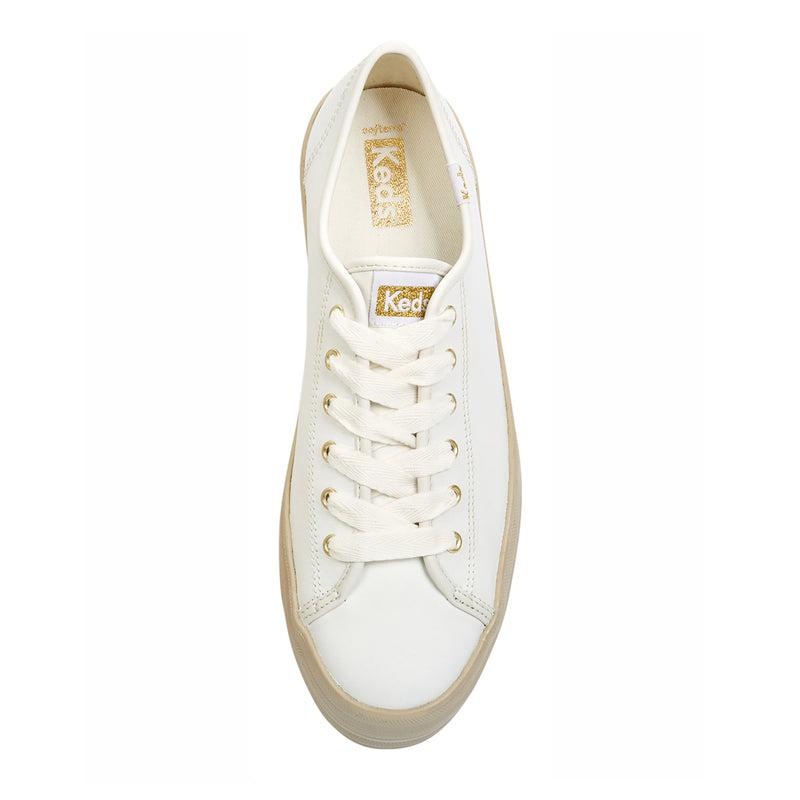 Keds Triple Up Nahkaiset Shine Foxing Naisten Platform Sneakers Valkoinen | FVHK75493