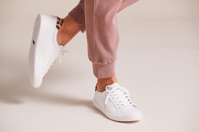 Keds x Kate Spade Ace Nahkaiset Naisten Leather Sneakers White/Leopard | GKXI54716