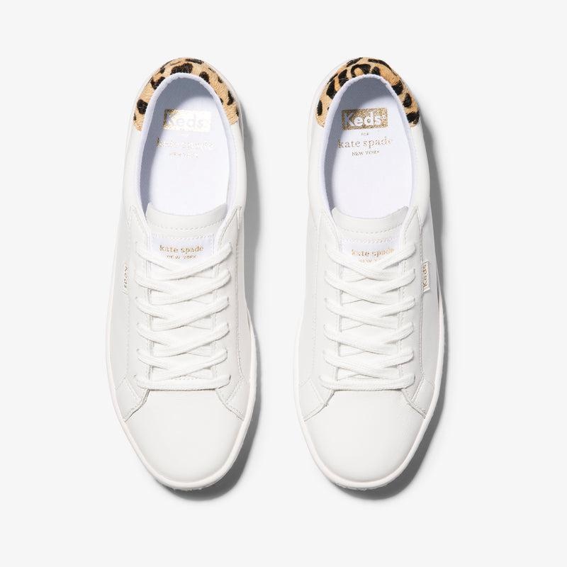 Keds x Kate Spade Ace Nahkaiset Naisten Leather Sneakers White/Leopard | GKXI54716