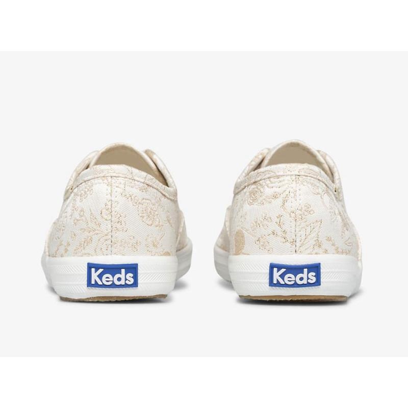 Keds x Rifle Paper Co. Champion Colette Jacquard Naisten Lace Ups Ivory Lightyellow | XCPG97560