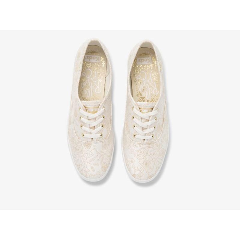 Keds x Rifle Paper Co. Champion Colette Jacquard Naisten Lace Ups Ivory Lightyellow | XCPG97560