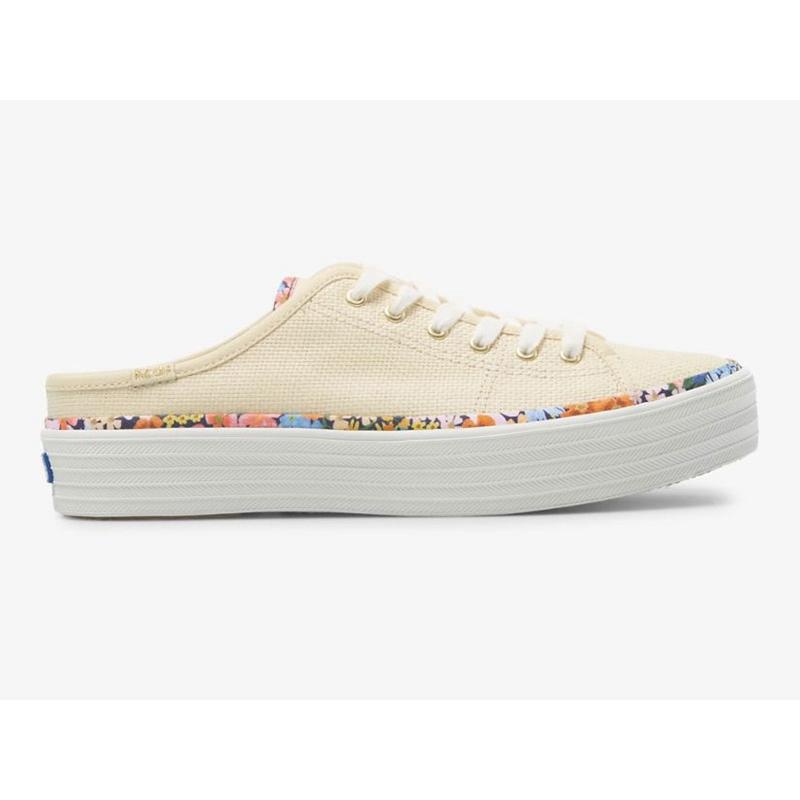 Keds x Rifle Paper Co. Kickstart Mule Raffia Naisten Platform Sneakers Beige | MGBH34708