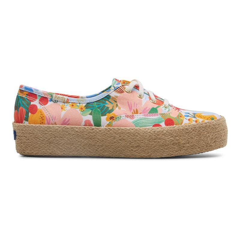 Keds x Rifle Paper Co. The Platform Jute Naisten Prints White/Multicolor | LSDR73501