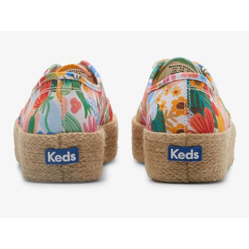 Keds x Rifle Paper Co. The Platform Jute Sicily Naisten Platform Sneakers Valkoinen Monivärinen | NJQM48612