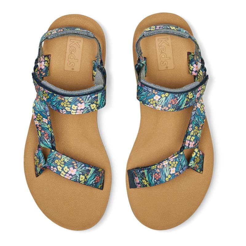 Keds x Rifle Paper Co. Trio Sandal Naisten Prints Laivastonsininen | MDZN32498