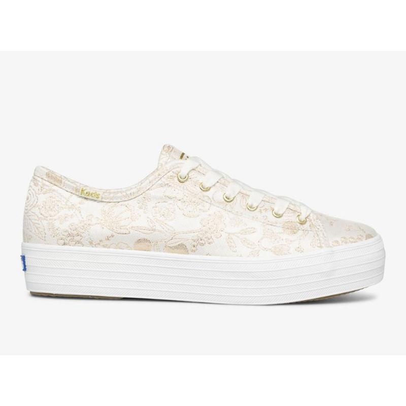 Keds x Rifle Paper Co. Triple Kick Colette Jacquard Naisten Platform Sneakers Ivory Lightyellow | WUYI15263