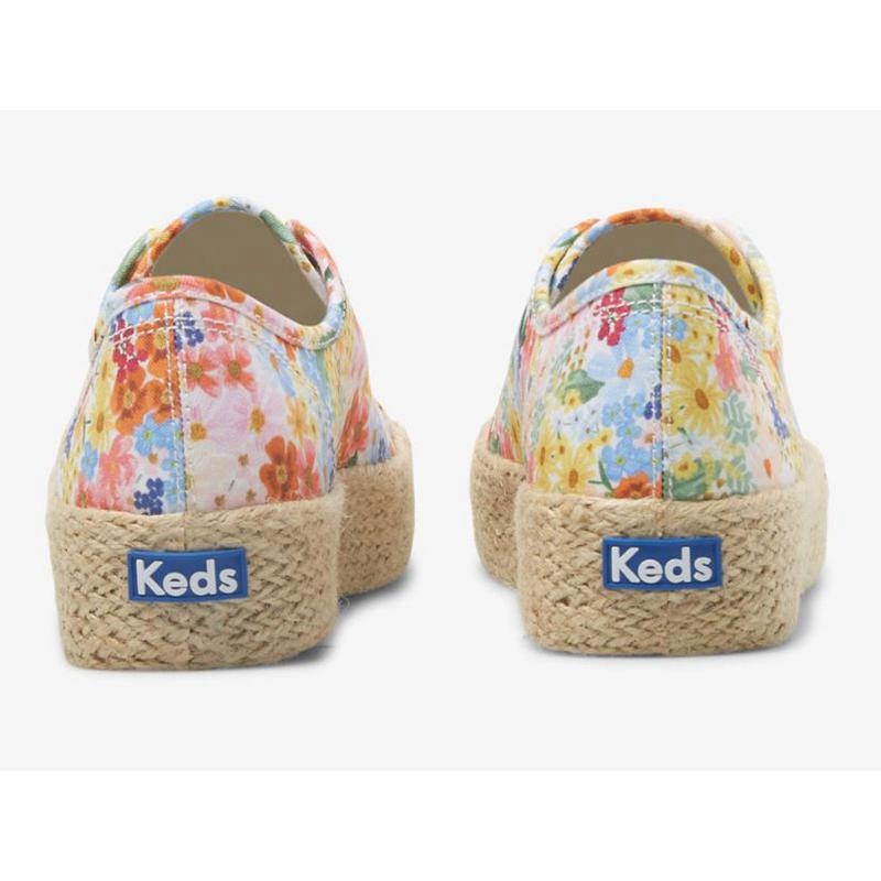 Keds x Rifle Paper Co. Triple Kick Jute Margaux Naisten Platform Sneakers Valkoinen Monivärinen | MIUH90178