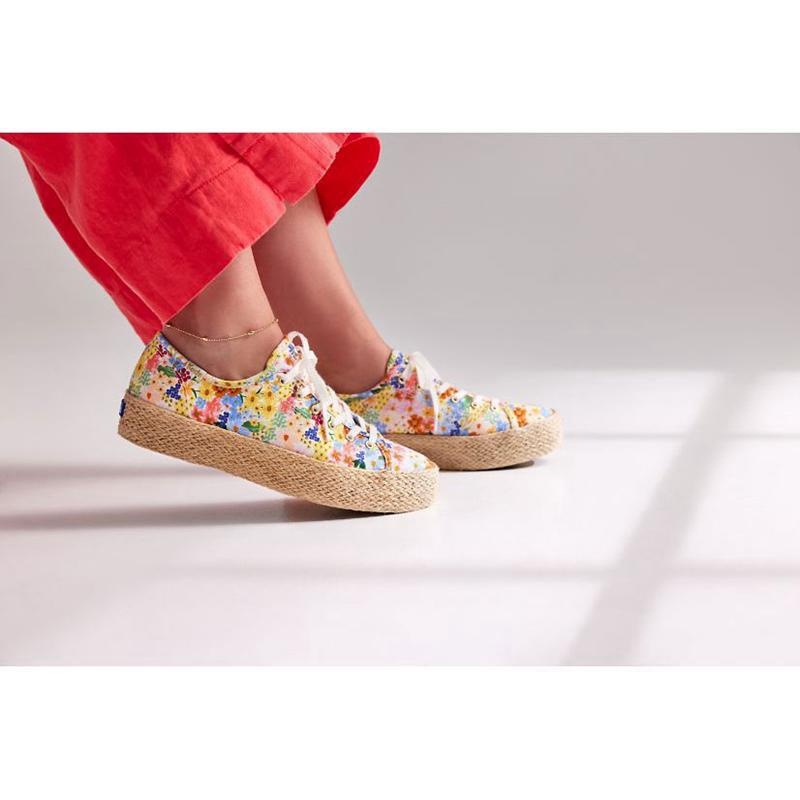 Keds x Rifle Paper Co. Triple Kick Jute Margaux Naisten Platform Sneakers Valkoinen Monivärinen | MIUH90178