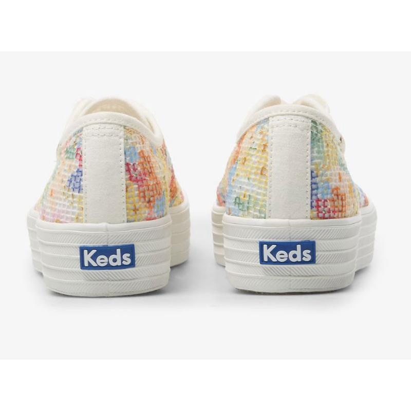 Keds x Rifle Paper Co. Triple Kick Mesh Margaux Naisten Platform Sneakers Valkoinen Monivärinen | FIBD13647