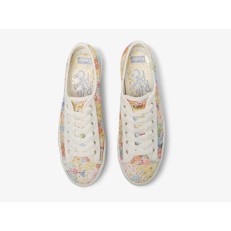 Keds x Rifle Paper Co. Triple Kick Mesh Margaux Naisten Platform Sneakers Valkoinen Monivärinen | FIBD13647