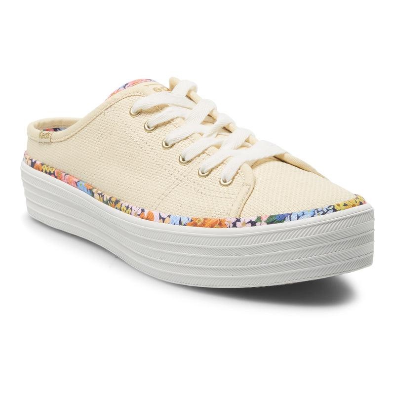 Keds x Rifle Paper Co. Triple Kick Mule Raffia Naisten Prints Lightyellow | JYRL03286