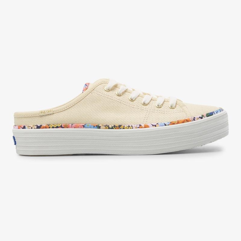 Keds x Rifle Paper Co. Triple Kick Mule Raffia Naisten Prints Lightyellow | JYRL03286