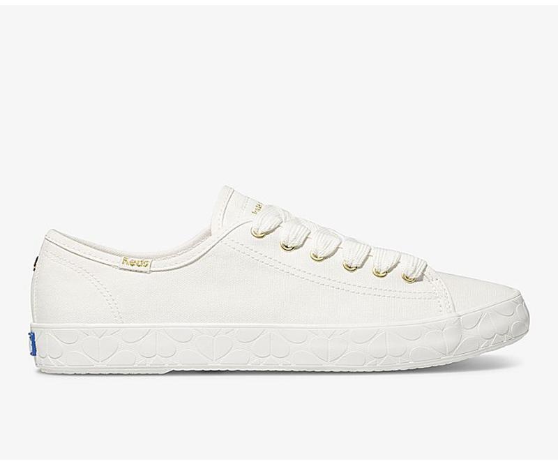 Keds x kate spade new york Kickstart Logo Foxing Naisten Canvas Valkoinen | HVOT96013